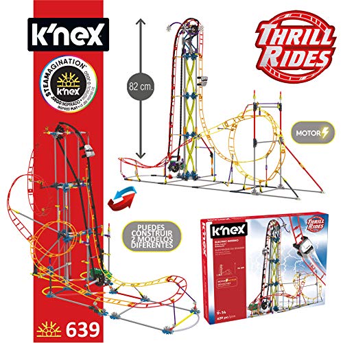 K'nex Cars Thrill Rides. Montaña Rusa Electric Inferno. Juego de Construcción con Motor.639 Piezas. A Partir de 9 años. (Ref. 41213) (Fábrica de Juguetes