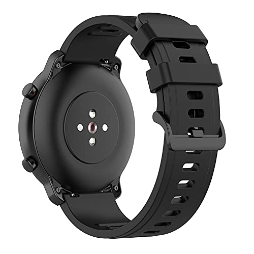 Kobmand Correa para Amazfit GTR 47MM,22mm Pulsera de Repuesto de Silicona Banda para Amazfit GTR 2e/ GTR 2/Smartwatch GTR 47mm (Negro+Azul)