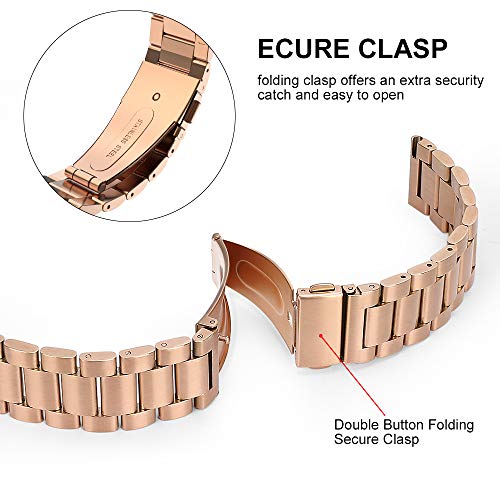 Kobmand Correa para Amazfit GTR 47mm/Amazfit GTR 2e/GTR 2, Repuesto de Metal de Acero Inoxidable,Correa de Reloj Comercial (Negro)
