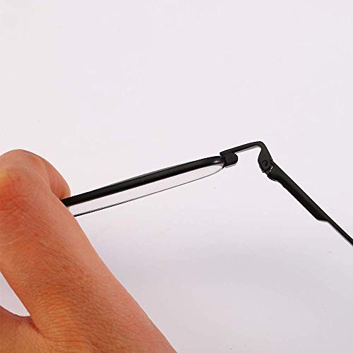 KoKoBin Mini gafas de lectura ultrafinas con resortes de bisagra de metal para leer kits de ayuda visual unisex(Negro，+1.5