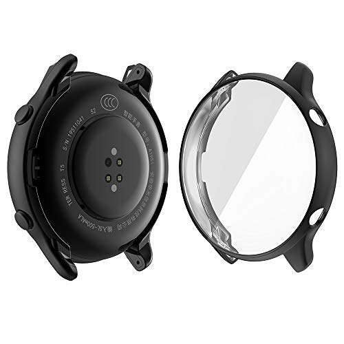 KONEE Funda Compatible con Amazfit GTR 2e / Amazfit GTR 2, [Anti-rasguños], Carcasa Protectora con Protector de Pantalla de TPU, Carcasas Protector para Amazfit GTR 2e / Amazfit GTR 2 - Negro