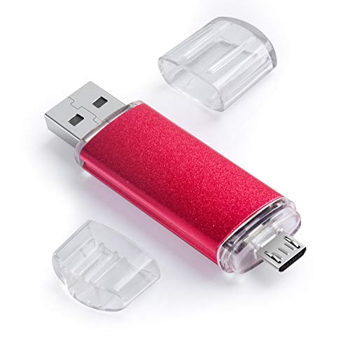 KOOTION Micro USB Pendrive 32GB USB Dual OTG Memoria USB 2.0 Flash Drive USB Stick con Mini USB Micro-USB Pen Drive para Telefonos Android(Samsung,Huawei,Xiaomi), PC, Rojo