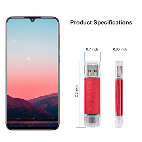 KOOTION Micro USB Pendrive 32GB USB Dual OTG Memoria USB 2.0 Flash Drive USB Stick con Mini USB Micro-USB Pen Drive para Telefonos Android(Samsung,Huawei,Xiaomi), PC, Rojo