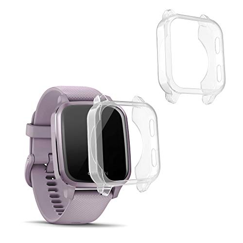 kwmobile 2X Carcasa Compatible con Garmin Venu Sq/Sq Music - Funda para Fitness Tracker en Transparente