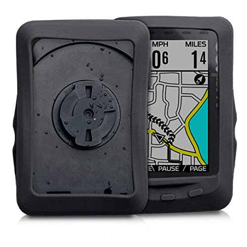 kwmobile Carcasa GPS Compatible con Wahoo Elemnt - Funda de Silicona para navegdor de Bici - Negro