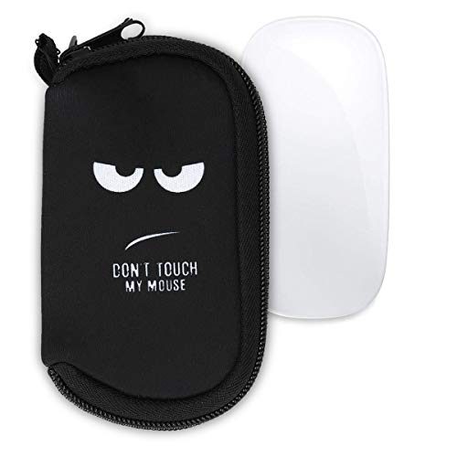 kwmobile Funda Compatible con Apple Magic Mouse 1/2 - Estuche de Neopreno con Cremallera - Carcasa Don't Touch my Mouse