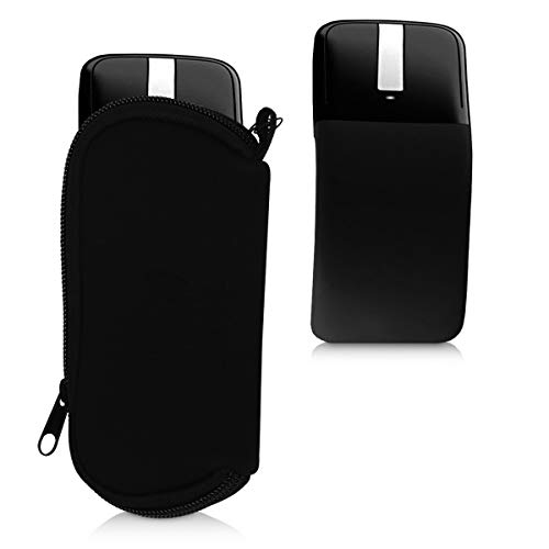 kwmobile Funda Compatible con Microsoft ARC Mouse/ARC Touch - Estuche de Neopreno con Cremallera - Carcasa en Negro