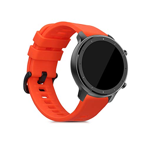 kwmobile Pulsera Compatible con Huami Amazfit GTR (47mm) / GTR 2 / GTR 2e / GTR3 / GTR 3 Pro - 2X Correa de TPU para Reloj Inteligente - Negro/Rojo