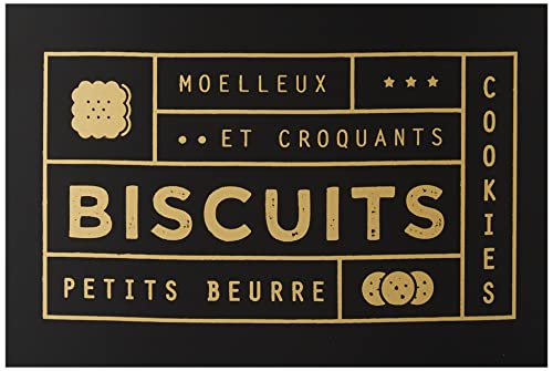 LA BOITE A BT6670 - Caja para galletas, metal, color negro y dorado, 21 x 14 x 17 cm