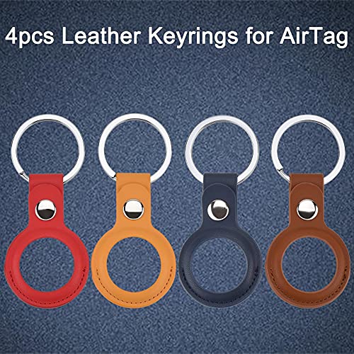 La Nueva Funda Protectora Antirrayas AirTag 2021, Accesorios con Llavero / Etiqueta de Bolso/ Etiqueta de Equipaje / Etiqueta de Collar de Perro, 4 Colores Son Rojo, Amarillo, Azul y Marrón.