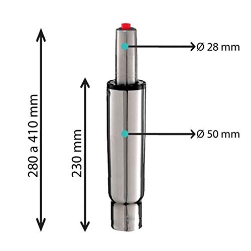 La Silla de Claudia - Pistón de gas cromado estándar para silla de oficina muelle repuesto de calidad sillas giratoria soporta 120 kg