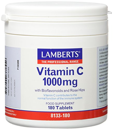 Lamberts Vitamina C 1000mg con Bioflavonoides y Escaramujo - 180 Tabletas