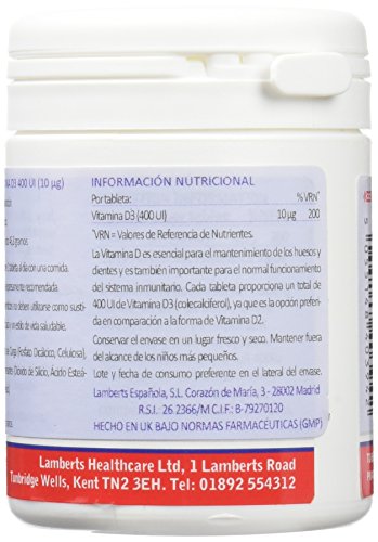 Lamberts Vitamina D 400UI - 120 Tabletas