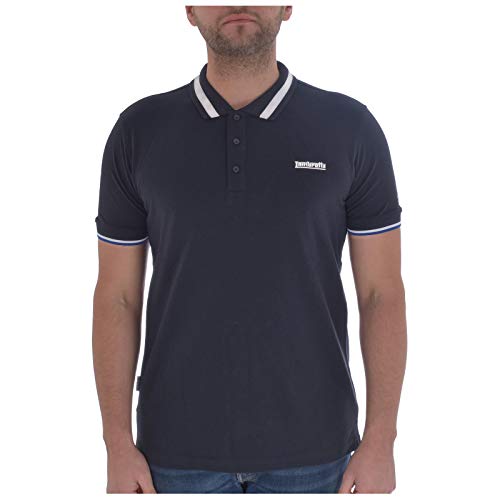 Lambretta - Polo para hombre con triple punta Azul Azul marino/blanco. UK X Large