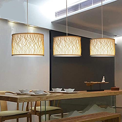 Lámpara colgante tejida de bambú creativa Lámpara de mimbre tejida de mimbre de bricolaje Linterna de bambú tropical Lámpara colgante Personalidad Restaurante Salón de té Inn Iluminación de techo