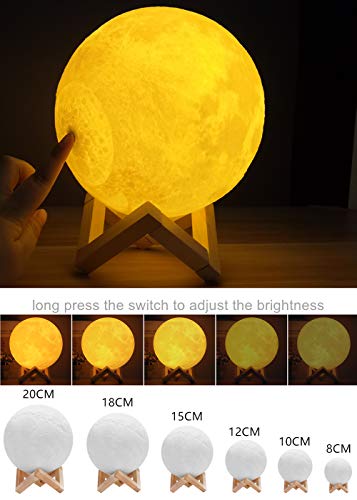 lampara luna personalizada 3d con tu Foto y texto, Recargable 16 colores remoto y táctil controlar, Moon Light Lamp Diámetro 15 cm