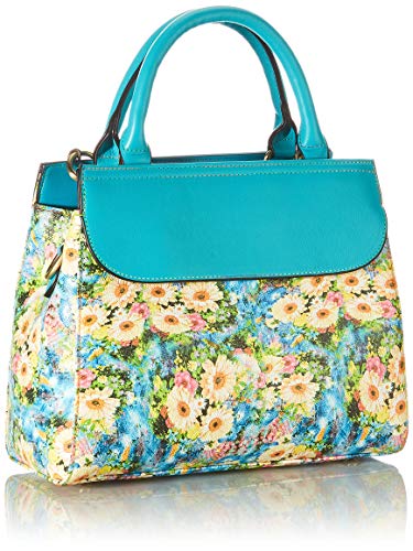 Laura Vita 4130, Bolsa de Transporte para Mujer, Turquesa, Medium