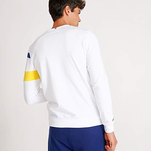 Le Coq Sportif ESS Saison Crew Sweat N°1 M D Sudadera, Hombre, n.o.w/Blue Depths/EMP.Yellow, S