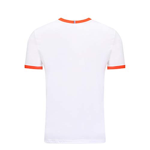 Le Coq Sportif ESS tee SS N°3 M Camiseta, Hombre, New Optical White/Orang, S