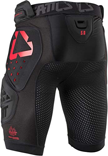 Leatt - Pantalones Cortos Protectores Premium con Carcasa Blanda de Material 3DF, Protectores XL Negro