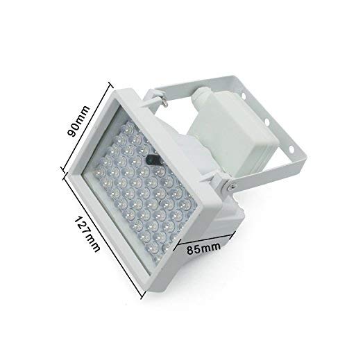 LED Infrarrojo, LED IR Proyector Diodo Proyector Visión Nocturna para CCTV Cámara de Vigilancia 850nm (60 °10W Proyector con Adaptador de Corriente)