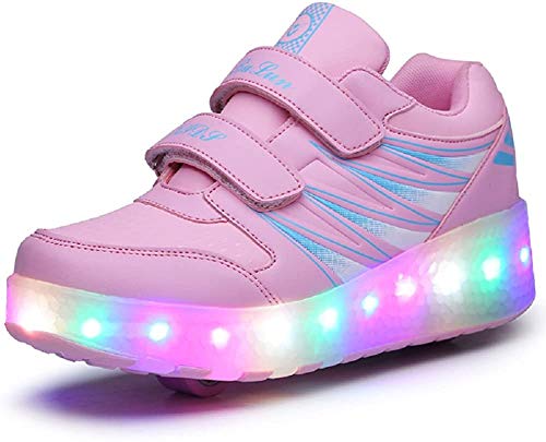 Led Luces Zapatos con Ruedas Dobles para Pequeños Niños y Niña Automática Calzado de Skateboarding Deportes de Exterior Patines en Línea Brillante Mutilsport Aire Libre y Deporte Gimnasia Zapatillas