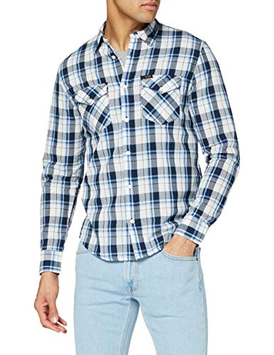 Lee Camiseta Normal Camisa, Azul Marino, L para Hombre