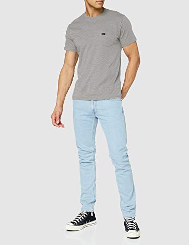 Lee Té de Bolsillo Camiseta, Grey Mele, S para Hombre