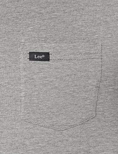 Lee Té de Bolsillo Camiseta, Grey Mele, S para Hombre