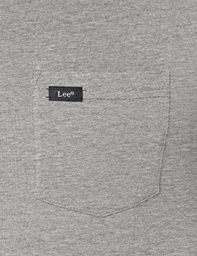 Lee Té de Bolsillo Camiseta, Grey Mele, S para Hombre