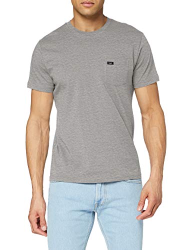 Lee Té de Bolsillo Camiseta, Grey Mele, S para Hombre