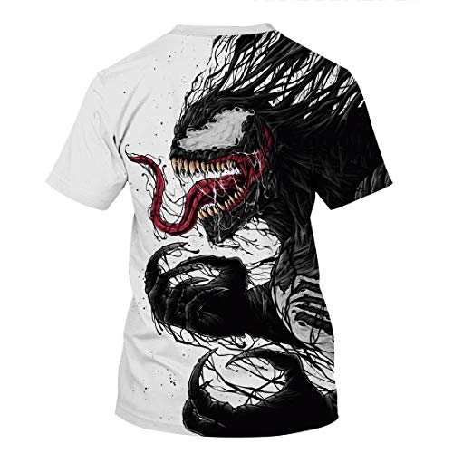Leezeshaw Camisetas 3D unisex para hombre de Marvel Heroes Venom/Spider-Man impresas de manga corta camisetas S-3XL, Venom 2, L
