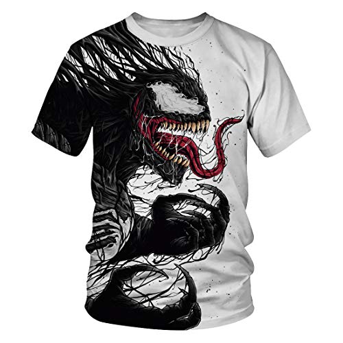 Leezeshaw Camisetas 3D unisex para hombre de Marvel Heroes Venom/Spider-Man impresas de manga corta camisetas S-3XL, Venom 2, L