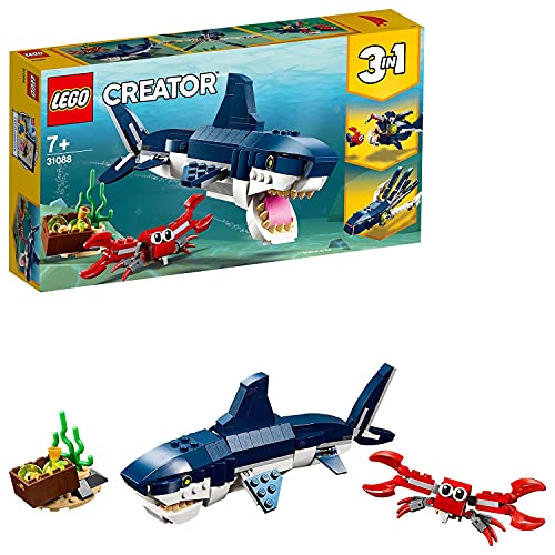LEGO 75551 Minions El Origen de GRU, Minions y su Guarida para Construir + 31088 Creator 3en1 Criaturas del Fondo Marino: Tiburón, Cangrejo y Calamar o Pez Abisal