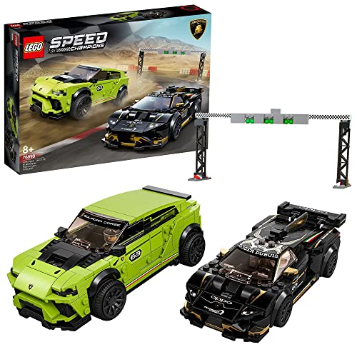 LEGO 76899 Speed Champions Lamborghini Urus ST-X & Lamborghini Huracán Super Trofeo EVO ,Maqueta de Coche de Carreras de Juguete