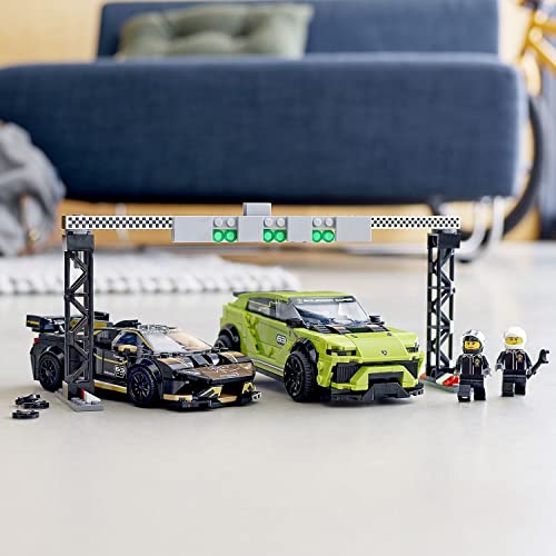 LEGO 76899 Speed Champions Lamborghini Urus ST-X & Lamborghini Huracán Super Trofeo EVO ,Maqueta de Coche de Carreras de Juguete