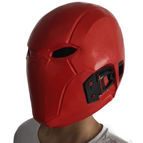 LePyCos Casco de capucha roja máscara de látex DC Batman: Under The Red Hood Superhero Cosplay Accesorio Masquerade Deluxe Props