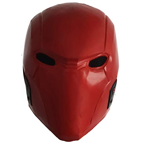 LePyCos Casco de capucha roja máscara de látex DC Batman: Under The Red Hood Superhero Cosplay Accesorio Masquerade Deluxe Props