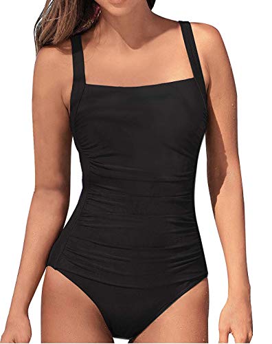 Leslady Banadores Mujer Reductores Mujer Color sólido Traje de baño Bandeau Monokini Body Shaping Correa de Hombro Ajustable Trajes de una Pieza