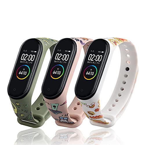 LETEASE Correas para Xiaomi Mi Band 4 Mi Band 3, Pulsera Reloj Silicona Banda Compatible con Xiaomi Mi Band 4 Band 3, Personalizados Correa de Pulsera Repuesto para Xiaomi Smart Band 4 3 (3 Piezas)