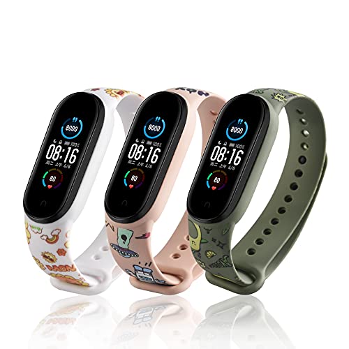 LETEASE Correas para Xiaomi Mi Band 5 / Mi Band 6 / Amazfit Band 5, Pulsera Reloj Silicona Banda Compatible con Xiaomi Mi Band 5, Personalizados Correa de Pulsera para Xiaomi Smart Band 5 (3 Piezas)