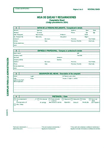 Libro Hojas de Reclamación de Andalucía (10 juegos)