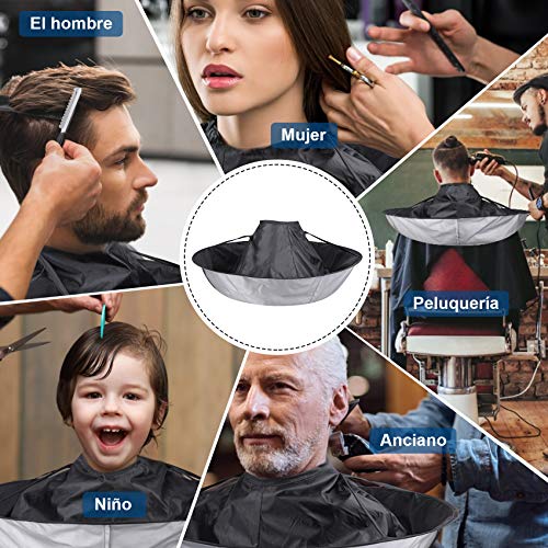 Lictin Capa de Peluquería-65cm Capa de Corte de Pelo Impermeable con Peine Puntiagudo, Accesorio De Peluquería Profesional Para el Uso Doméstico el Hogar Peluquería Salón