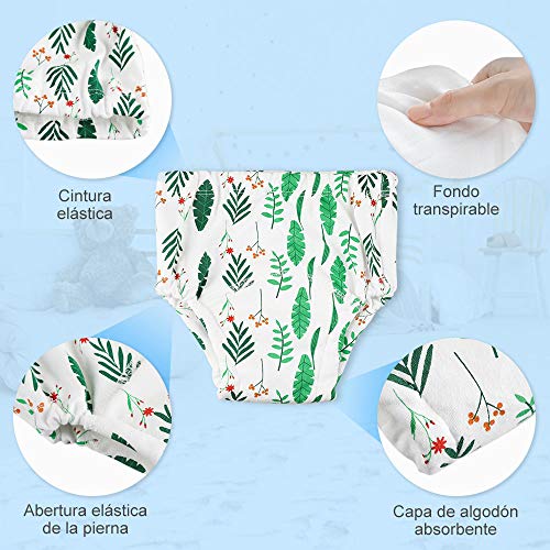 Lictin Pantalones de Entrenamiento para Bebé- Pañal de Aprendizaje para Bebés con 4 Ropa Interior Pantalones de Entrenamiento Orinal y 2 Reutilizables Pañales de Tela Talla (3.5-4.5 años)