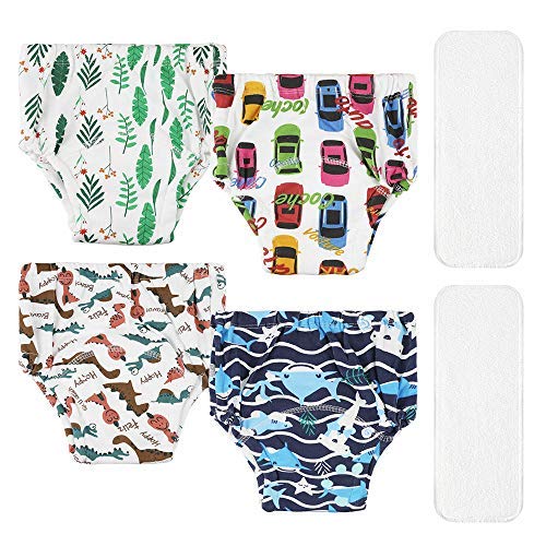 Lictin Pantalones de Entrenamiento para Bebé- Pañal de Aprendizaje para Bebés con 4 Ropa Interior Pantalones de Entrenamiento Orinal y 2 Reutilizables Pañales de Tela Talla (3.5-4.5 años)
