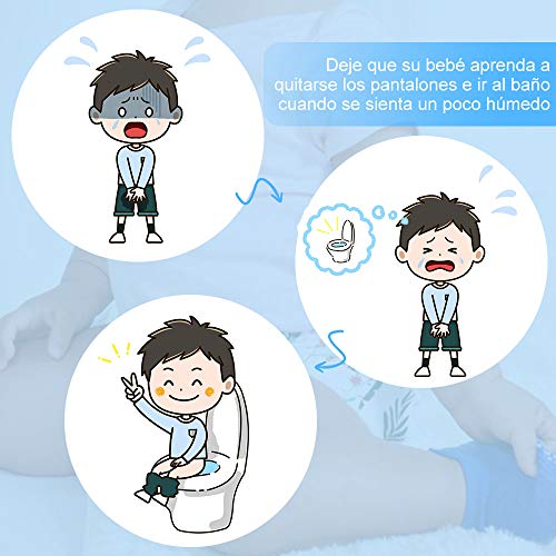 Lictin Pantalones de Entrenamiento para Bebé- Pañal de Aprendizaje para Bebés con 4 Ropa Interior Pantalones de Entrenamiento Orinal y 2 Reutilizables Pañales de Tela Talla (3.5-4.5 años)