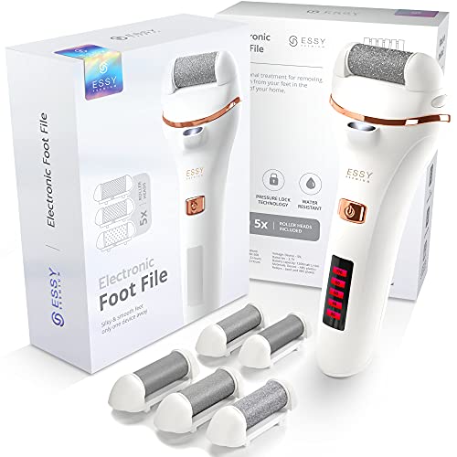 Lima Eléctrica Pies Quita Durezas para Pies Electrico Exfoliante Callos Pedicura Lima Pies Durezas Recargable Profesional Pulidor de Callos Cuidado Talon con 5 Rodillos de Recambio Electric Foot File