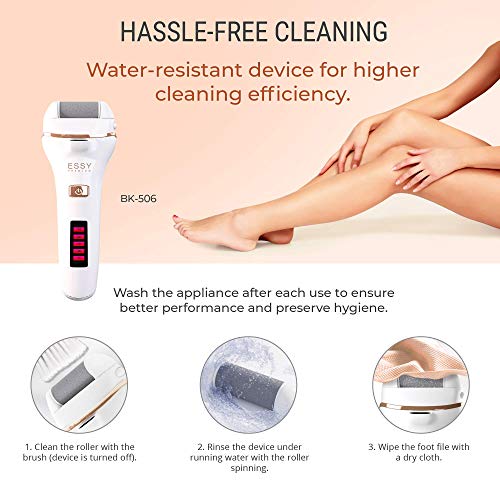 Lima Eléctrica Pies Quita Durezas para Pies Electrico Exfoliante Callos Pedicura Lima Pies Durezas Recargable Profesional Pulidor de Callos Cuidado Talon con 5 Rodillos de Recambio Electric Foot File