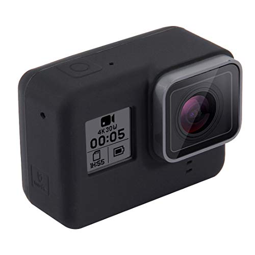 Linghuang Funda Protectora de Silicona con Tapa de Lente para GoPro Hero (2018) 7 Negro / 6/5 /7 White / 7 Silver /6/5(Black) (Negro)