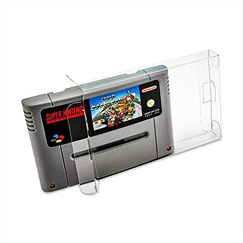 Link-e : 10 X Estuche protector de plastico para cartucho de juego compatible con sistemas Super Nintendo, SNES, Super Famicom